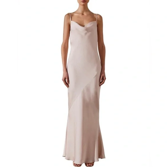 Shona joy ivory  satin luxe bias cowl neck maxi slip dress - Picture 3 of 16